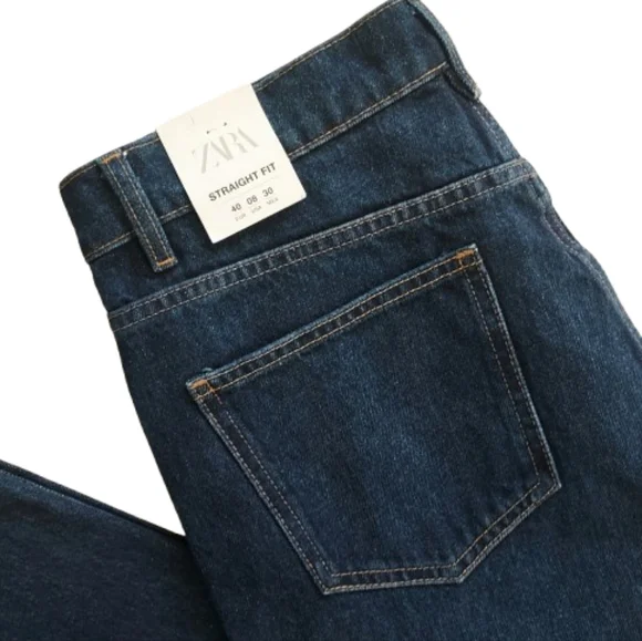 Zara High Rise Straight Ankle Denim Jean Size 8 NEW NWT All Cotton - Picture 6 of 10